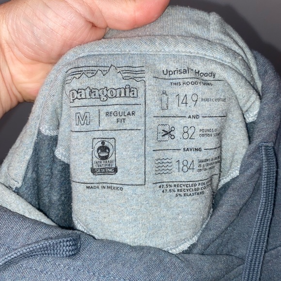 Patagonia Gray Hoodie With Logo Bear Design Women’s Medium - Picture 4 of 4